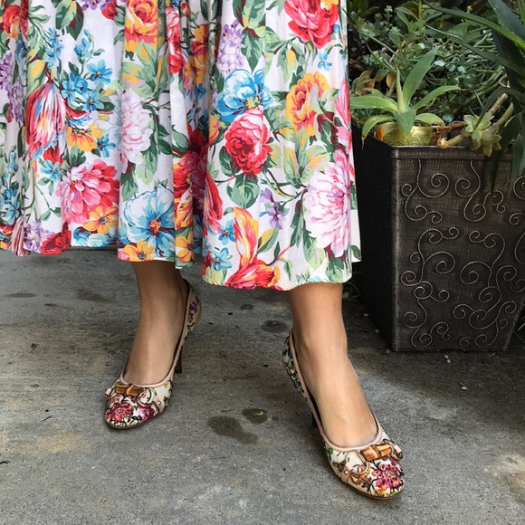 Vintage new floral multicolored cotton dress - Picture 7 of 8